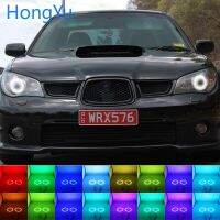 Rgb หลายสีไฟหน้าแอลอีดีดวงตานางฟ้าแหวนเฮโล Drl Rf รีโมทคอนโทรลสำหรับ Subaru Impreza 2006 2007อุปกรณ์เสริม