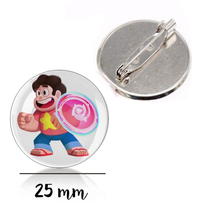lernejo-adventure-cartoon-steven-universe-pin-brooch-glass-cabochon-badge-lapel-patch-tie-backpack-decor-button-magical-gifts