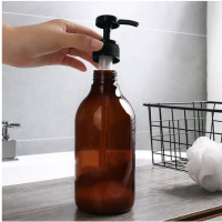 Large capacity 300ml 500ml amber Plastic shampoo air lotion container press foam pump bottle for bath soap gel and cosmetics, detergent