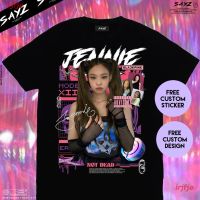 เสื้อยืดคอกลม【hot sale】irjfje Kim Jennie kpop blackpink เสื้อยืด ผู้หญิง ผู้ชาย สไตล์เกาหลี Kim Jennie T-Shirt Blackpink Album Blink,[S-5XL]