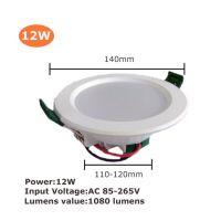 【▼Hot Sales▼】 YISFF SHOP Downlight โคมไฟกลม Led 110V 220V 230V 240V 3W 5W 9W 12W 15W 18W ไฟ Led ห้องนอนห้องครัวในร่มสปอตไลต์ (สีขาวเย็น)