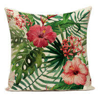 Fashion High Quality Tropical Plant Throw Pillow Case Sofa Car Bed Home Decor Cactus Green Leaves Printed Cushion Covers