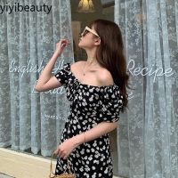 yiyibeauty 2021 women V-neck short sleeve Small daisies dress