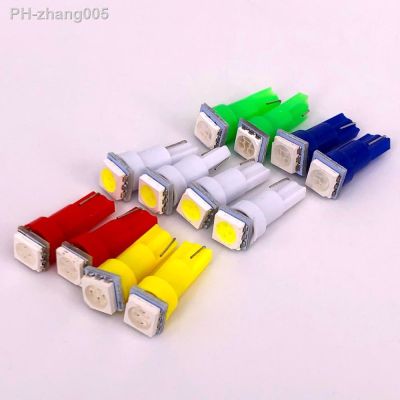 100pcs 12V DC 5050 1 SMD T5 For motorcycle / Car Led Bulbs W1.2W W3W 406 407 Auto Dashboard Panel LED Lights Green Red Yellow