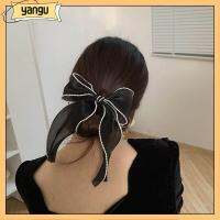 YANGU หวาน ผ้าโพกศีรษะ ไข่มุก Headwear กิ๊บติดผมหางม้า กิ๊บติดผม Bowknot Barrettes คลิปหนีบผม