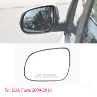 CAPQX สำหรับ KIA FORTE 2009-2016รถกระจกมองหลังกระจกมองหลังกระจกเลนส์ด้านข้างล้างกระจกมองหลังแก้วเลนส์สีขาว