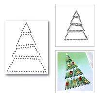 New Christmas Manual Stitched Tree 2020 Metal Cutting Dies for DIY Scrapbooking Decor and Card Making Embossing Craft No Stamps