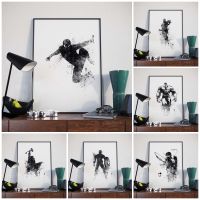 Disney Marvel Superhero สีน้ำ Kids Room โปสเตอร์การ์ตูน-Aesthetic Wall Art Decor-ภาพวาดผ้าใบคุณภาพสูง