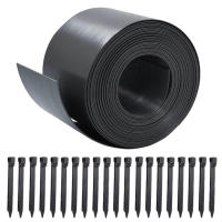 Lawn Edging Border Protective Landscape Coil Set with 20 Spikes Bendable Edging Barrier Kit for Terrace Yard Planting Beds Protective Border for Lawn active