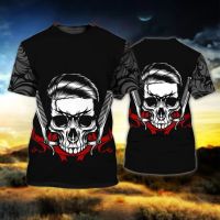 - T SHIRT[KiPgtoshop]    3D tshutter summer mens bark lifesaver stamped in skull print3d all Unisex cloths