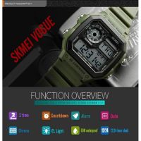 [Aishang watch industry]SKMEI 1299นาฬิกาสำหรับผู้ชายจอแสดงผลแอลอีดีกันน้ำสำหรับกีฬา Jam Tangan Digital แจมผู้ชายนาฬิกาควอตซ์มัลติฟังก์ชัน