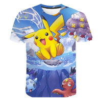 【Cw】New Boys Girls T-shirts pokemon T Shirt 3-14 Years Old 2022 summer kids 3D pokemon printt fashion casual short sleeve T shirts