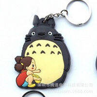 พวงกุญแจ PVC สุดสร้างสรรค์รูปตัวการ์ตูน Totoro ห่วงกุญแจอนิเมะญี่ปุ่นจี้กระเป๋าถือไม่มีใบหน้า