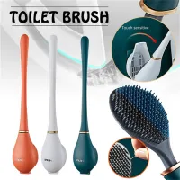 Silicone Toilet Brush Flexible Head Toilet Holder Automatic Opening Closing Cleaning Brush No Dead Corner Wash Hanging Holder