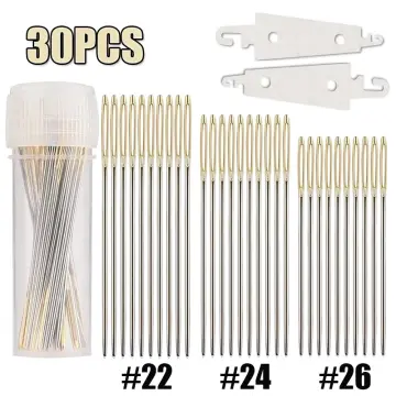 Cheap 30Pcs/Box Gold Tail Cross Stitch Needles Stainless Steel Embroidery  Needles Large Eye Sewing Tools