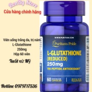 Bill Hãng Trắng da, ngừa nám L-GLUTATHIONE 250mg - 60v Purit n P r i d e