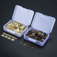 200pcs/box Mini Iron 4 Holes Hinges 800pcs Screws 13x12mm Antique Bronze/Golden Decor Furniture Wood Jewelry Box DIY Hardware