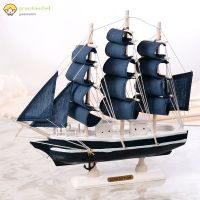 ✨GMWooden Sailing Ship Mediterranean Style Home Decoration Handmade Carved Nautical Boat Model Gift