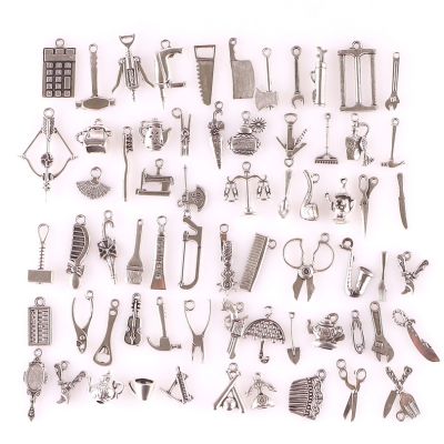【CC】☌✶❅  Collection 65pcs mixed Wrench Saw Pliers Tape Screwdriver Construction Pendants Diy