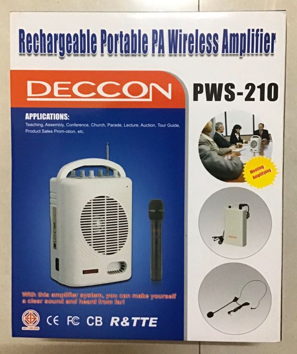 เครื่องขยายเสียงไร้สายแบบหิ้ว-deccon-210-ลำโพงช่วยสอนพกพา-ตู้ช่วยสอน-usb-mp3-fm-สุดคุ้ม