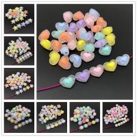 20 pcs Matte effect Heart Acrylic Beads Star Shape Beads Charms Bracelet Necklace Beads For Jewelry Making DIY Accessories ZZ04