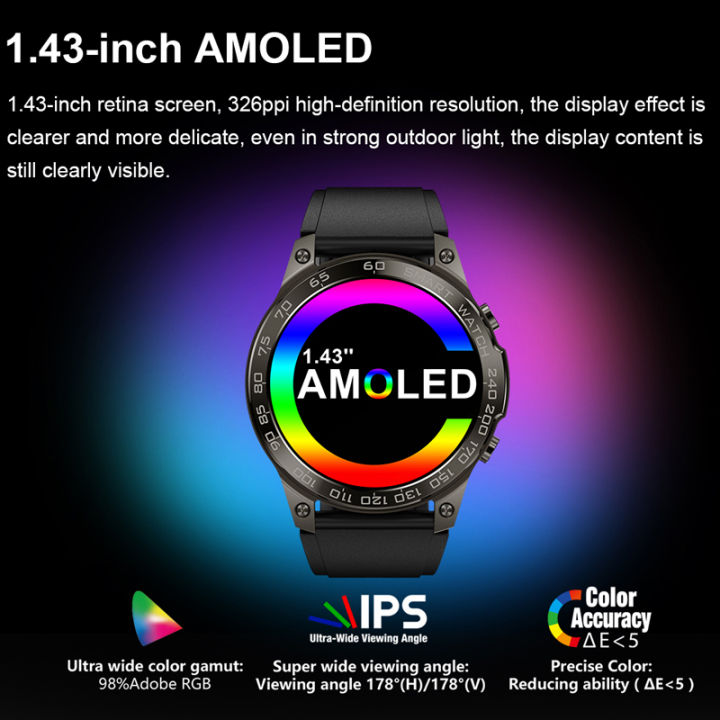 2023-dm50-smart-watch-ผู้ชายบลูทูธ-amoled-s-mart-w-atch-ip68กันน้ำกีฬานาฬิกา14วันสแตนด์บาย1-43นิ้ว466-466-hd