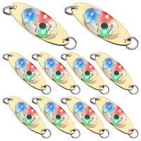 10 Pcs LED Fishing Lures Fishing Spoons Underwater Flasher Bass Halibut Flasher Trolling Deep Drop Fishing Light