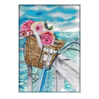 Cross Stitch Stamped Kits 14CT Printed Embroidery Cloth Needlepoint Kits Easy Patterns for Romance By the Sea