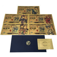 5 designs Japanese Anime Gold plastic card Collectibles classic Manga E-V-A-banknote memory tickets Souvenir prop bills Gift