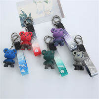 น่ารักการ์ตูน Chameleon Bear พวงกุญแจ Creative Wristlet สายคล้อง Keyring กระเป๋าถือ Charm อุปกรณ์เสริมรถ Trinket จี้ Key Holder