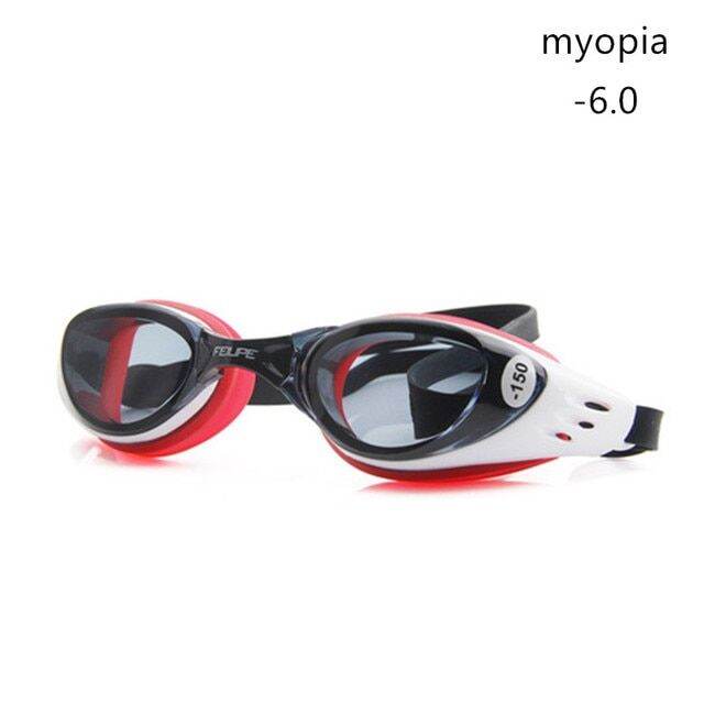 Prescription Myopia Swim Goggles with Nose Diopter Swimming Pool Anti