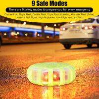 6แพ็ค LED Road Flares Flameless Disc ไฟฉุกเฉินริมถนน9โหมดไฟ Strobe LED Road Flares แผนที่ Flares สำหรับยานพาหนะ Xinanhome