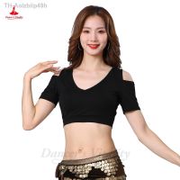 Aolzbiip49h Belly เครื่องแต่งกาย Tribe การฝึกอบรมเสื้อ Qiuli V คอเปิดกลับ Choli Modal ผ้าฝ้ายเสื้อแขนสั้น