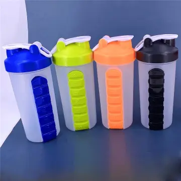 600Ml 2 in 1 travel pill case water bottle daily capsule cup