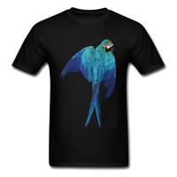 Fabulous Cool Macaw Parrot Print Men Black Tshirt Animal Bird Design Unique Street Wear Cotton Tees