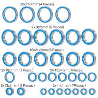 YEAHRUN 33PCS Ball Bearing Kit for 110 Traxxas X-Maxx 8s RC Crawler Truck Car Blue Bearings Parts