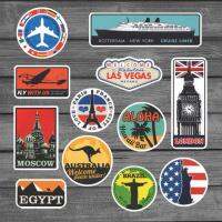 Retro Style Travel Hotel Stickers for Laptop Suitcase Luggage Bike Skateboard Car Styling Phone Vinyl Decals DIY Sticker Note Books Pads