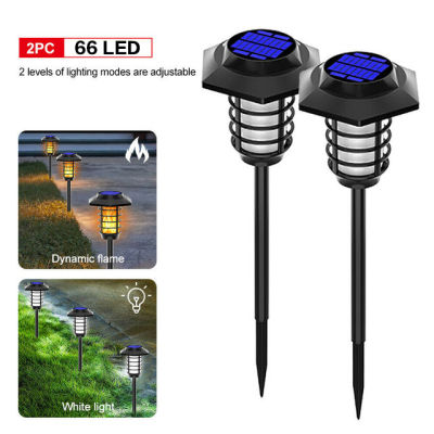4866 LED Solar Flame Lamp Outdoor Torch Lights Waterproof Landscape Lawn Lamp Dancing Flickering Flame Lamp For Garden Decor