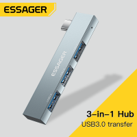 Essager 3 In 1 Type C ไปยัง USB ฮับ3พอร์ต C ปลั๊กขยายแบบพกพา USB C ความเร็วสูง USB อุปกรณ์คอมพิวเตอร์มืออาชีพศูนย์กลางสำหรับ Macbook