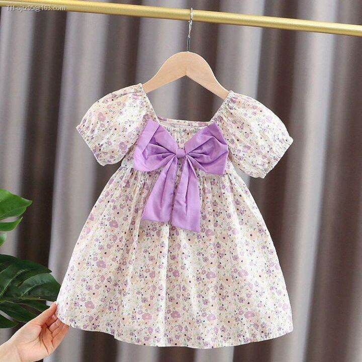 the-new-summer-2023-childrens-princess-dress-female-baby-girls-wear-short-sleeved-child-broken-flower-skirt