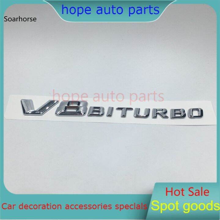 NEW V8 V12 BITURBO rear Letters side Fender Emblem logo Car Stickers ...