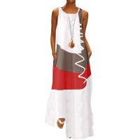 ZZOOI 2020 Vintage Color Stitching Maxi Dress Womens Summer Sundress Casual Sleeveless Tank Vestidos Female O Neck Robe Femme