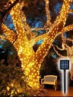 ‘；【- Solar Powered Garland Fairy String Lights  100/200 Leds 8 Mode  Outdoor Garden Lamp For Christmas Wedding Party Festoon Decor