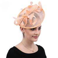 【YF】 New Fascinators Wedding Sinamay Hats For Women Feather Cocktail Tea Party Millinery Bridal Church Racing Festival Headwear