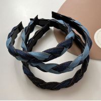 【YF】 High Grade Denim Fabric Woven Fine Edge Headband Fashion Hair Accessories For Women Trend Hairband Band Hoop Girl Headwear