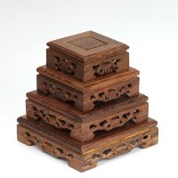 ⊙┅☎ Wood Base Rredwood Pedestal Vase Pot Plant Stand Collection Display Base Traditional China Home Decoration Garden Decoration