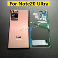 อะไหล่กระจกด้านหลังสำหรับ Galaxy Note 20 Ultra 5G เคสฝาปิดช่องหลังแบตเตอรี่ SM-N985F พร้อมโลโก้กล้อง CE