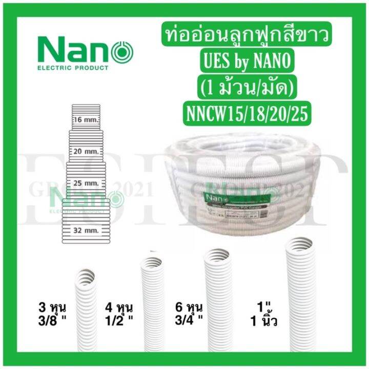 ท่ออ่อนสีขาว-ues-by-nano-1-ม้วน-มัด-nncw15-18-20-25