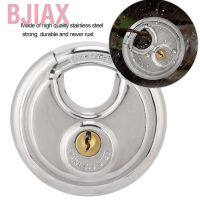 Bjiax Stainless Steel Round shape Padlock Key for Outdoor Warehouse Fences Cabinet Locks Comes with 2 Keys Emergency