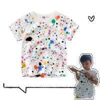 ?เสื้อยืดเด็ก เสื้อหนีแม่ไปเล่นสีมา ลายpainting ลูกเล่นน่ารัก?